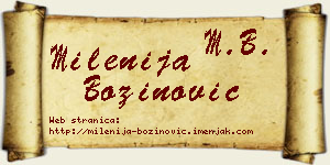 Milenija Božinović vizit kartica